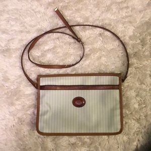 Allen Edward Crossbody Bag Striped Leather Trim